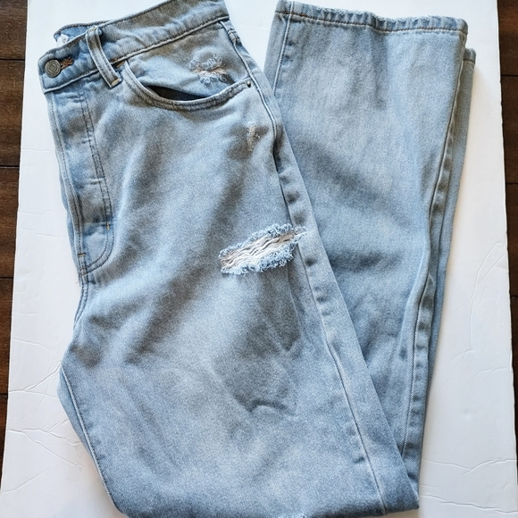 Cello Light Wash Distressed Wide Leg High Rise Jeans Size 7/28 - Picture 10 of 12